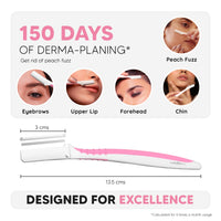 LetsShave Evior Face & Eyebrow Razor for Women – Pack of 6 Dermaplaning Razors + Free 15ml Shave Gel | Facial Hair Removal for Eyebrows, Upper Lip & Peach Fuzz