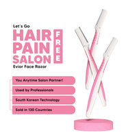 LetsShave Evior Reusable Face Razor for Women Facial Hair - 3 Razors | Instant & Painless Hair Removal | For Eyebrows, Upper Lip, Forehead, Peach Fuzz, Chin & Sideburns | 150 Days of Dermaplaning