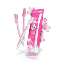 LetsShave Evior Reusable Face Razor for Women Facial Hair - 3 Razors | Instant & Painless Hair Removal | For Eyebrows, Upper Lip, Forehead, Peach Fuzz, Chin & Sideburns | 150 Days of Dermaplaning