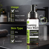Ustraa Foaming Face Wash with Ceramide & Hyaluronic Acid 150 ml