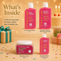 FreshLuxe 4-Piece Birthday Gift Hamper for Women - Gift for Girls | Box, Basket & Birthday Hamper for Her | Body Care Kit & Skin Care Kit for Women - 3