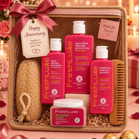 FreshLuxe 4-Piece Anniversary & Wedding Gift Hamper for Women - Gift for Wife | Box, Basket & Anniversary Hamper for Her | Skin Care & Self Care Kit - 1