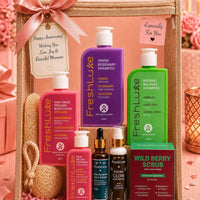 FreshLuxe Anniversary & Wedding Gift Hamper for Women - Gift for Wife | Box, Basket & Anniversary Hamper for Her | Skin Care & Self Care Kit - 19