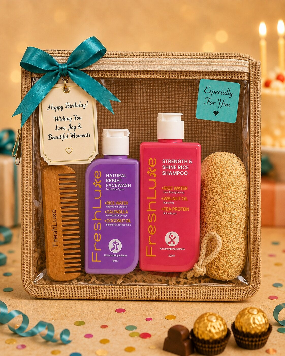 FreshLuxe Gift Hamper for Women - Gift Set for Woman | Box, Basket & Hampers for Women | Body Care Kit & Self Care Kit - 1