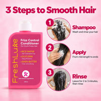 FreshLuxe Rice Water Hair & Skin Care Kit: Shampoo, Conditioner & Face Wash Combo 200ml + 200ml + 100ml - 7