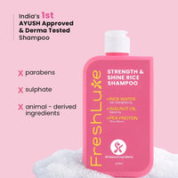 FreshLuxe Rice Water Hair & Skin Care Kit: Shampoo, Conditioner, Face Wash & 10% Niacinamide Face Serum Set of 4 - 4