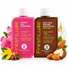 FreshLuxe Body Wash and Body Lotion Combo: Jojoba Silk Rose Shower Gel with Jojoba Oil + Daily Dew Perfume Body Lotion with BHA & Shea Butter 200ml + 200ml - 1