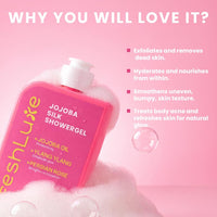 FreshLuxe Body Wash and Body Lotion Combo: Jojoba Silk Rose Shower Gel with Jojoba Oil + Daily Dew Perfume Body Lotion with BHA & Shea Butter 200ml + 200ml - 4