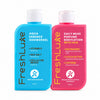 FreshLuxe Body Wash and Body Lotion Combo: Aqua Essence Exfoliating Shower Gel with Sea Salt + Daily Muse Brightening Perfume Body Lotion with AHA & Niacinamide 200ml + 200ml - 2
