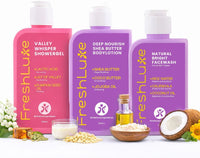 FreshLuxe Floral Combo Bodywash, Bodylotion & Facewash for Skin Brightening 300ml + 200g