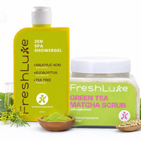 FreshLuxe Tea Tree Combo with Rain Forest Showergel & Green Matcha Scrub 200gm+200ml