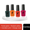 Asmee Gel Nail Polish Forest Green | Mustard Yellow | Carnation Pink | Orange Crush