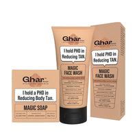 Ghar Soaps Magic De-Tan Face Wash & Sandalwood Saffron Bath Soap | With Sandalwood, Saffron & Glutathione | Reduce Tan, Brightening & Glowing Skin | Handmade & Paraben-Free | For Men & Women 200gm - 1