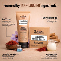 Ghar Soaps Magic De-Tan Face Wash & Sandalwood Saffron Bath Soap | With Sandalwood, Saffron & Glutathione | Reduce Tan, Brightening & Glowing Skin | Handmade & Paraben-Free | For Men & Women 200gm - 4