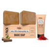 Ghar Soaps Magic De-Tan Face Wash & Sandalwood Saffron Bath Soap ( Pack of 2 ) | With Sandalwood, Saffron & Glutathione | Reduce Tan, Brightening & Glowing Skin | Handmade & Paraben-Free | For Men & Women 300gm - 1