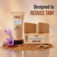 Ghar Soaps Magic De-Tan Face Wash & Sandalwood Saffron Bath Soap ( Pack of 2 ) | With Sandalwood, Saffron & Glutathione | Reduce Tan, Brightening & Glowing Skin | Handmade & Paraben-Free | For Men & Women 300gm - 2