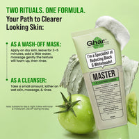 Ghar Soaps Master Clay Mask Cleanser | For reducing blackheads and whiteheads | With Green Tomato Extract & Kaolin + green clay | For all skin types - 7