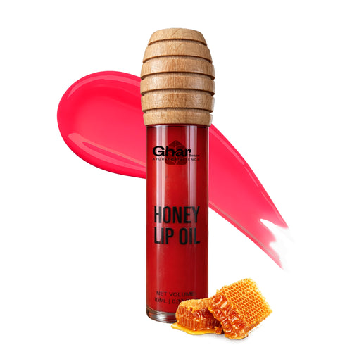 Ghar Soaps Honey Lip Oil SPF 30 PA+ | Hydrating, Non-Sticky Gloss with Honey & Vitamin E (Kiss Me Babe) 10ml - 1