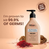 Ghar Soaps Gentle Exfoliating Hand Wash | For 99.9% germ protection and soft hands | With Glycerin, Walnut Shell Powder, and Saffron | For all skin types 200ml - 2
