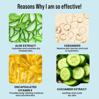 Ghar Soaps Gharsoaps Aloe-Ceramide Face Wash for Dry to Normal Skin | Hydration Hero with Ceramides, Cucumber & Vitamin E | Soothing & Moisturizing Cleanser | 100ml - 3