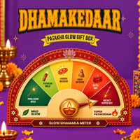 Ghar Soaps Dhamakedaar Glow Patakha Kit | Diwali Gift Box | Magic Soap, Face Wash, Cream, Sunscreen & Magic Oil | With Body Lotion, Room Freshener & Chocolates 250gm - 5