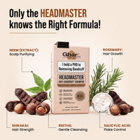 Ghar Soaps Headmaster Shampoo | Anti-Dandruff Shampoo | With Salicylic Acid, Reetha, Shikakai | For Dandruff-Prone Hair- (200ml x 2 Pack) 400 ml - 3