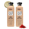 Ghar Soaps Magic De-Tan body wash for tan removal | Exfoliating with Saffron, Lactic Acid & Niacinamide | Detan body wash | Removes Tan & Evens Skin Tone | (250ml x 2 Pack) 500 ml - 1