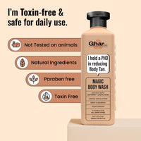 Ghar Soaps Magic De Tan & Exfoliating Body Wash with Saffron & Lactic Acid- 250ml