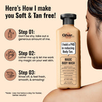Ghar Soaps Magic De Tan & Exfoliating Body Wash with Saffron & Lactic Acid- 250ml