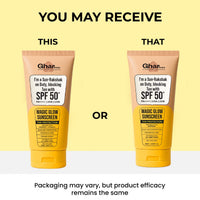 GHAR SOAPS Sunscreen SPF 50 PA++ Magic Glow Sunscreen SPF 50+ UVA/UVB Protection Saffron & Vitamin E 60ml