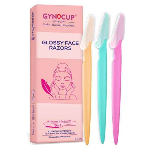 Gynocup Glossy Face Razor for Women Pack of 3