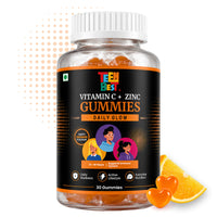 HealthBest Teens Vitamin C with Zinc Gummies for Glowing Skin, Orange Flavour, Supports Immune Health, Energy and Overall Wellness, 30 Gummies for Boys and Girls - 1