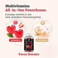 HealthBest Teen Multivitamin Gummies for Boys & Girls (13–19 Years) | Enhances Focus, Energy & Immunity - 30 Strawberry Gummies 30 Gummies - 2