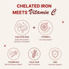 HealthBest Chelated Iron with Vitamin C, 60 Veg Tablets | Bioavailable Ferrous Bisglycinate, Hemoglobin Formation, Energy Metabolism, Gentle on Stomach, Women & Men 60 Tablets - 1