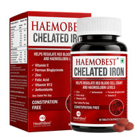 HealthBest Chelated Iron with Vitamin C, 60 Veg Tablets | Bioavailable Ferrous Bisglycinate, Hemoglobin Formation, Energy Metabolism, Gentle on Stomach, Women & Men 60 Tablets - 3