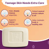Healthbest Teens Anti-Acne Soap for Oily & Acne-Prone Skin, Deep Cleansing Formula with Kojic Acid & Tea Tree Oil (13–19 Years) (3 x 75g) 225gm - 4