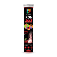 Healthbest Teens Chelated Iron Fizz+ Effervescent Tablets 20 Berry Blast Flavour, No Metallic Taste Gentle on Stomach Vitamin C & Folic Acid 30gm - 1