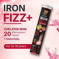 Healthbest Teens Chelated Iron Fizz+ Effervescent Tablets 20 Berry Blast Flavour, No Metallic Taste Gentle on Stomach Vitamin C & Folic Acid 30gm - 7