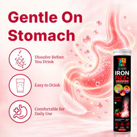Healthbest Teens Chelated Iron Fizz+ Effervescent Tablets 20 Berry Blast Flavour, No Metallic Taste Gentle on Stomach Vitamin C & Folic Acid 30gm - 3