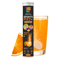 Healthbest Teens Sports Fizz+ Electrolyte Effervescent Tablets with Vitamin C & B12 | Supports Hydration, Energy, Immunity & Focus, No Metallic - 20 Orange Rush Tablets 50gm - 2