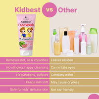 HealthBest Kids Face Wash with Aloe Vera Natural Non-Toxic Watermelon 100ml