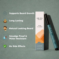 Hues for Him Beard Filler Pencil for Men Black | Waterproof Smudge-Proof | Patchy Beard Solution | Natural Look | Long-Lasting | Made in India