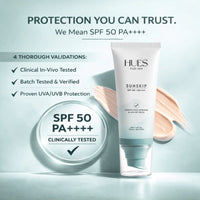 Hues For Him SunSkip Sunscreen SPF 50 PA++++ With Vitamin C, Niacinamide & Hyaluronic Acid for Men