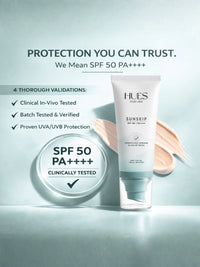 Hues For Him SunSkip Sunscreen SPF 50 PA++++ With Vitamin C, Niacinamide & Hyaluronic Acid for Men