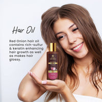 Khadi Organique Red Onion Hair Oil With Keratin Protein Booster 100 ml
