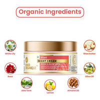 Khadi Organique Night Cream With Rose & Aloe Vera 50 gm