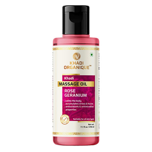 Khadi Organique Rose Geranium Massage Oil 210 ml