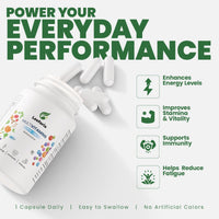 Leeforia Multivitamin for Men 60 Veg Capsules | Zinc, Magnesium, Vitamins B, C, A & E | Energy, Immunity & Overall Wellness
