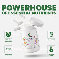 Leeforia Women’s Multivitamin 60 Capsules | Plant-Based with Biotin, Zinc, Vitamin C & D3 | Immunity, Hair, Skin & Bone Support