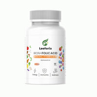 Leeforia Iron & Folic Acid Supplement with Vitamin B12 | For Men & Women â€“ 30 Vegetarian Capsules